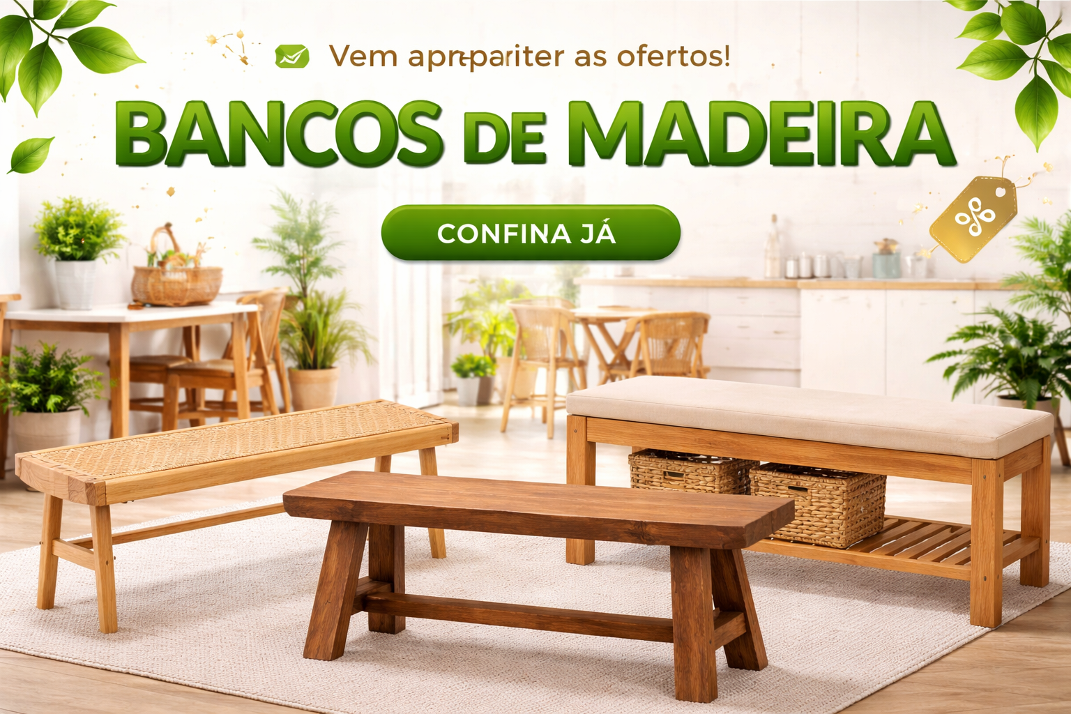 Ofertas de bancos de madeira