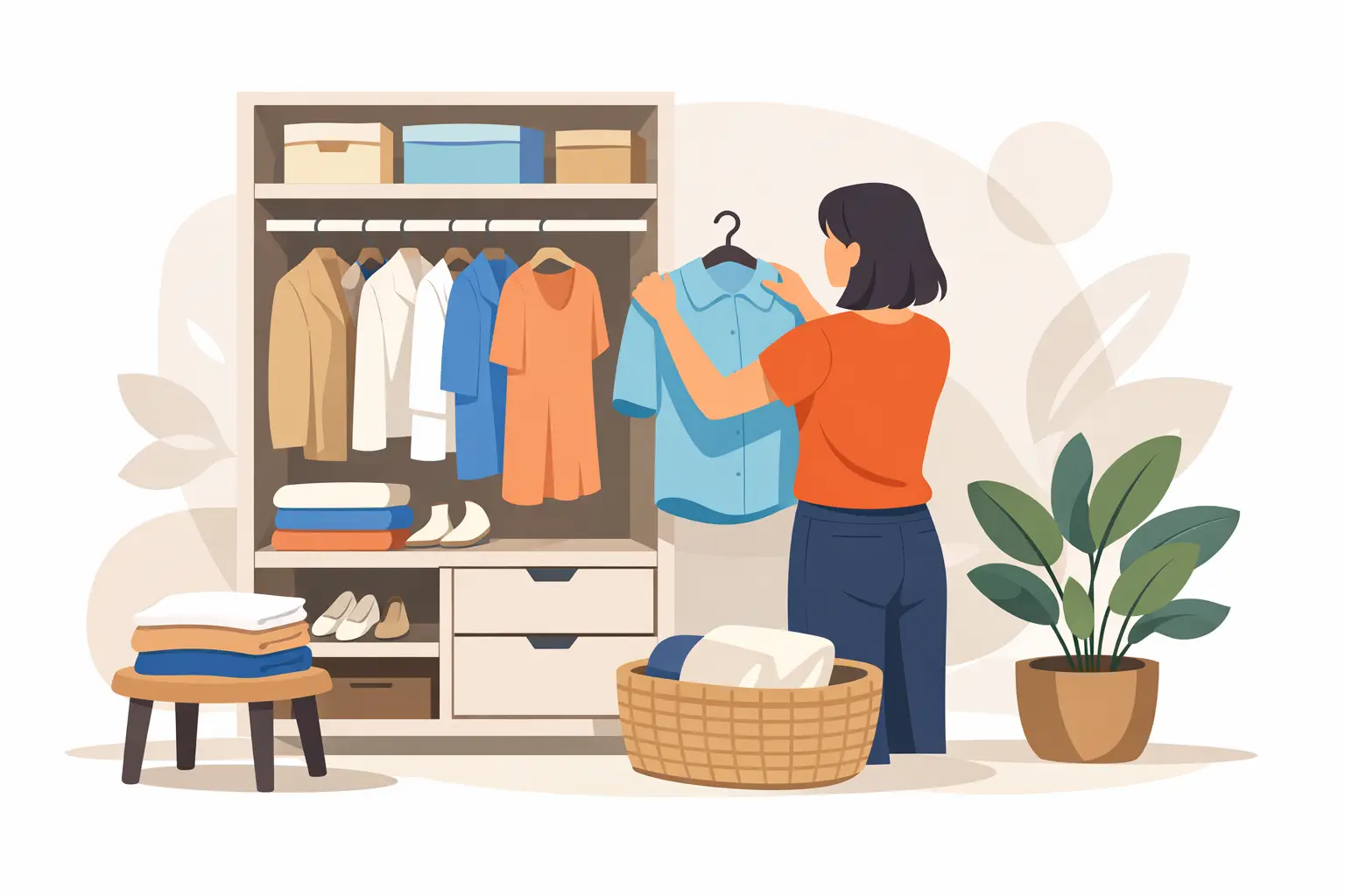 como-organizar-guarda-roupa-pequeno cama box