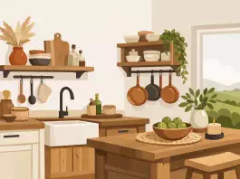 Decoração rústica para cozinha sem pesar