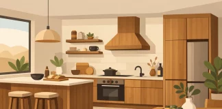 Exemplo de cozinha com madeira para sua casa